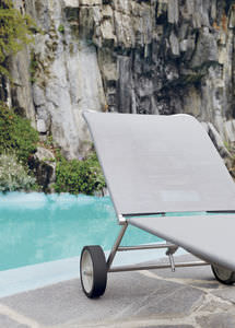 chaise longue moderna / de malla / de acero inoxidable / de PVC
