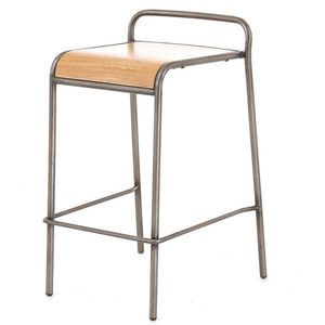taburete de bar moderno / de madera / de metal cepillado