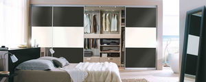 vestidor de pared / moderno / de madera / con puerta corredera
