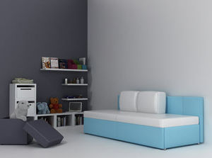 sofá cama / moderno / de tejido / 2 plazas
