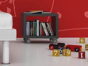 mesa de noche / moderna / de madera lacada / rectangular