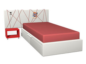 cama individual / moderna / con cabecero / con mesita de noche integrada