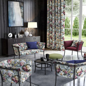 tela de tapicería / para cortinas / de flores / de algodón