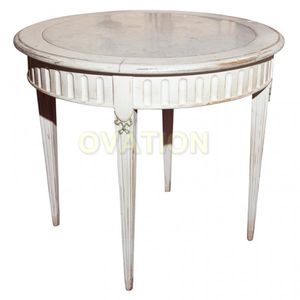 mesa de estilo / de madera / redonda / con ruedas