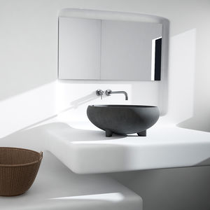 lavabo sobre encimera / redondo / de hormigón / moderno