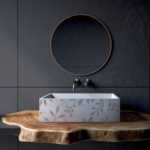 lavabo sobre encimera / rectangular / de hormigón / moderno