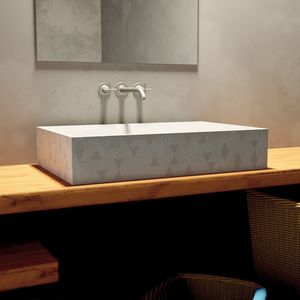 lavabo sobre encimera / rectangular / de hormigón / moderno