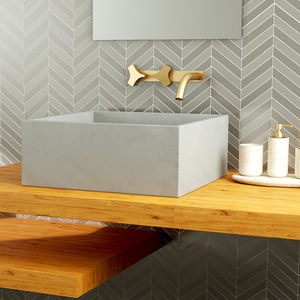 lavabo sobre encimera / rectangular / de hormigón / moderno