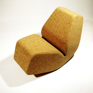 sillón bajo moderno / de cuero / de corcho / mecedor