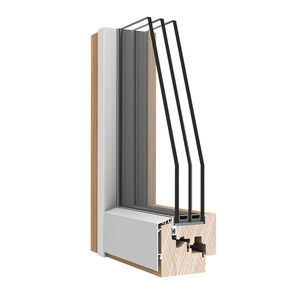 ventana abatible / de aluminio / de madera / con vidrio doble