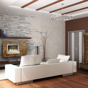 chimenea de bioetanol / moderna / abierta / de pared