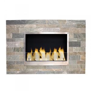 chimenea de bioetanol / moderna / abierta / de pared