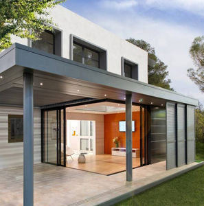 cerramiento de terraza de vidrio / de aluminio / con persiana enrollable integrada
