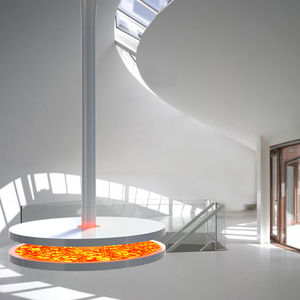chimenea eléctrica / de diseño original / hogar abierto / suspendida
