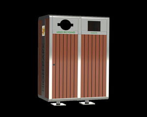 cubo de basura público / de acero inoxidable / de madera / de reciclaje