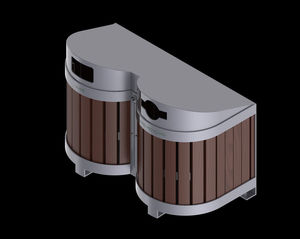 cubo de basura público / de acero inoxidable / de madera / de reciclaje