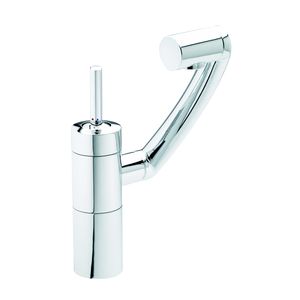 grifo monomando de metal cromado / para cocina / con 1 orificio