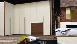 armario de esquina / moderno / de madera lacada / de nogal