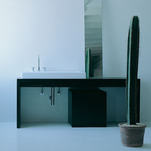 lavabo encastrable / rectangular / de cerámica / moderno