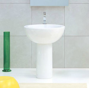 lavabo de pie / redondo / de cerámica / moderno