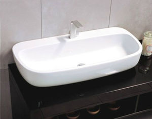 lavabo sobre encimera / de cerámica / moderno