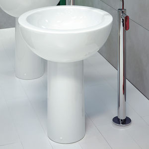 lavabo de pie / redondo / de cerámica / moderno