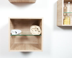 estantería mural / moderna / de madera / de baño