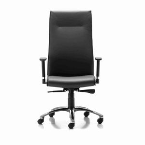 sillón de director moderno / de cuero / de tejido / con ruedas
