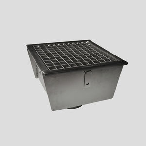 sumidero sifónico de acero inoxidable / para terraza / con rejilla / a medida