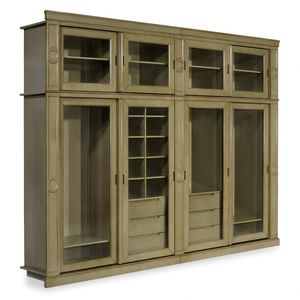 armario moderno / de roble / de vidrio / con puerta abatible