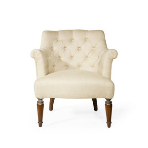 sillón de estilo francés / de tejido / de cuero / de roble