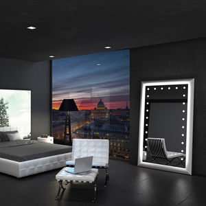 espejo de pared / de pie / con luz / moderno