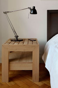 mesa de noche / moderna / de madera / rectangular