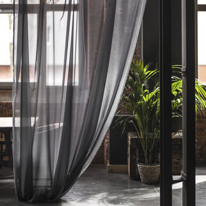 tela para cortinas / de color liso / de poliéster / transparente