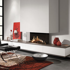 chimenea de gas / moderna / hogar cerrado / de 3 caras