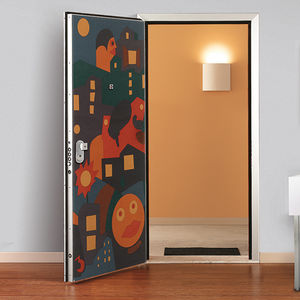puerta abatible / de acero / de aluminio / con aislamiento térmico