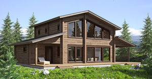 casa prefabricada / moderna / de madera maciza / de 2 etapas