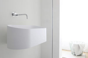 lavabo doble / suspendido / ovalado / de Cristalplant®