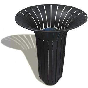 cubo de basura público / de acero galvanizado / de acero / moderno