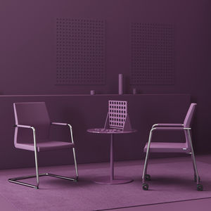silla de visita moderna / con ruedas / cantilever / con base central