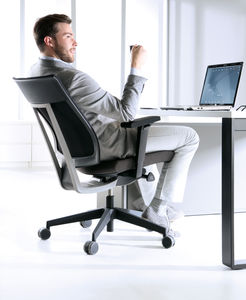 sillón de oficina moderno / de tejido / de aluminio / reclinable