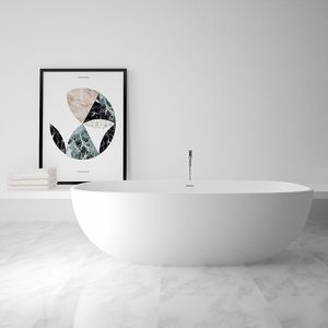 bañera independiente / ovalada / de mineral compuesto / de resina acrílica