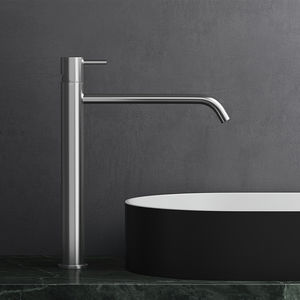 grifo monomando para lavabo / de acero inoxidable / de baño / con 1 orificio