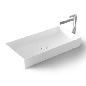lavabo sobre encimera / rectangular / de mineral compuesto / de resina