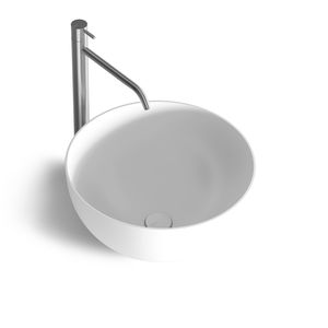 lavabo sobre encimera / redondo / de mineral compuesto / de resina
