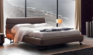 cama de matrimonio / moderna / tapizada / de tejido