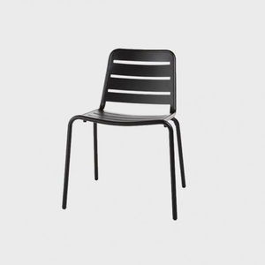 silla moderna / reciclable / de aluminio / negra