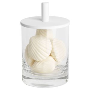 caja de almacenamiento de cristal / con tapa / para cuarto de baño
