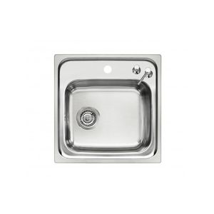 fregadero de 1 cubeta / de acero inoxidable / cuadrado