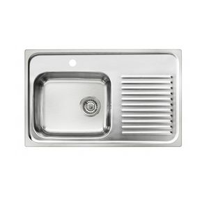 fregadero de 1 cubeta / de acero inoxidable / con escurridor